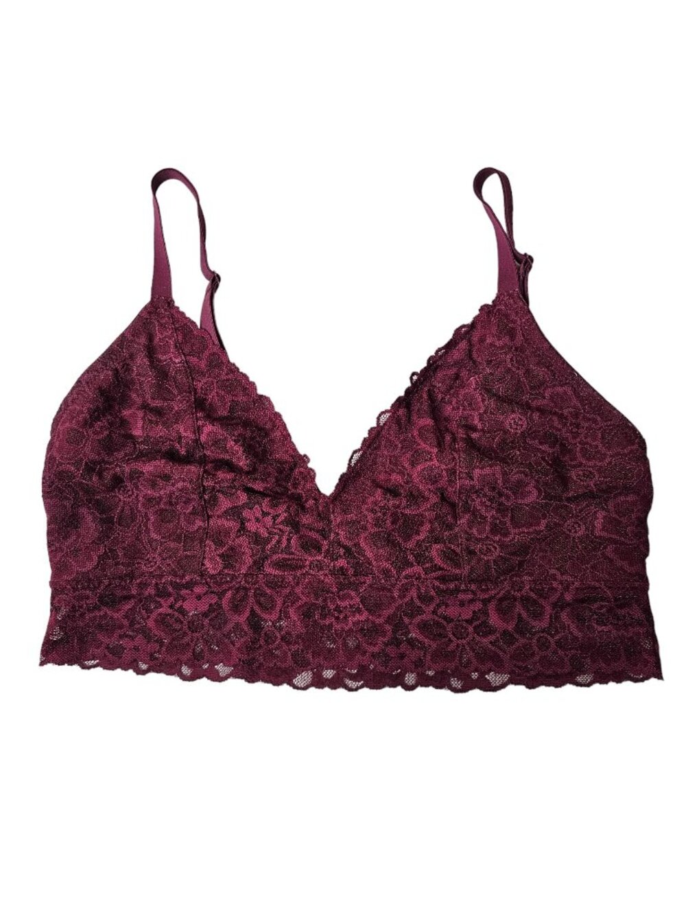 Victoria's Secret Small Burgundy Floral Lace Bralette Fairy Grunge Whimsygoth